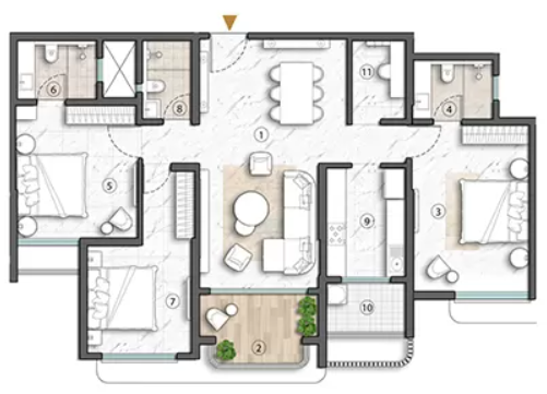 Magnus 3 BHK